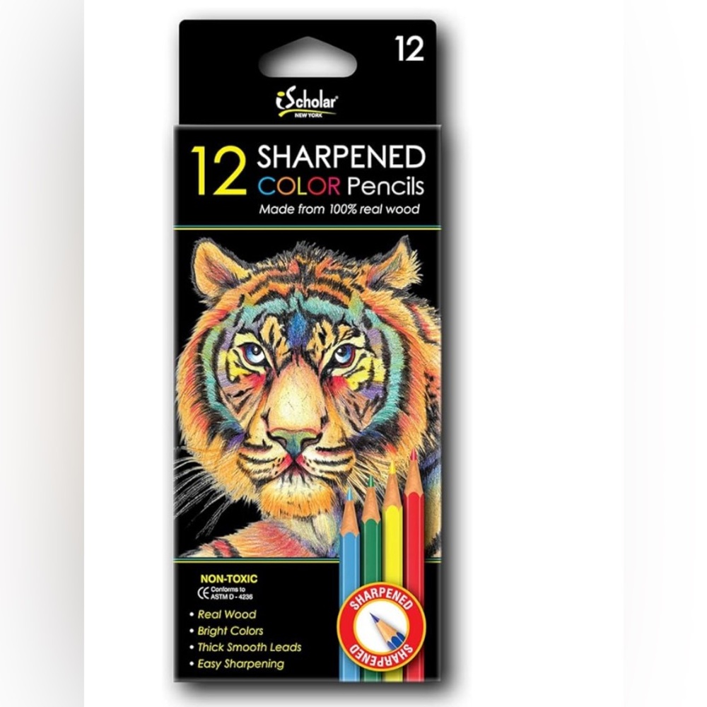 NIB iScholar 12 Sharpened Color Pencils